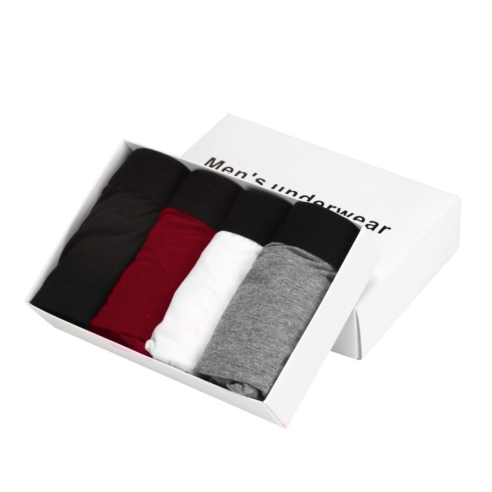 Men's Underwear Bulge Pouch Trunks Boxer Briefs Soft Shorts Underpants (4 Pcs) - ADDROS.COM